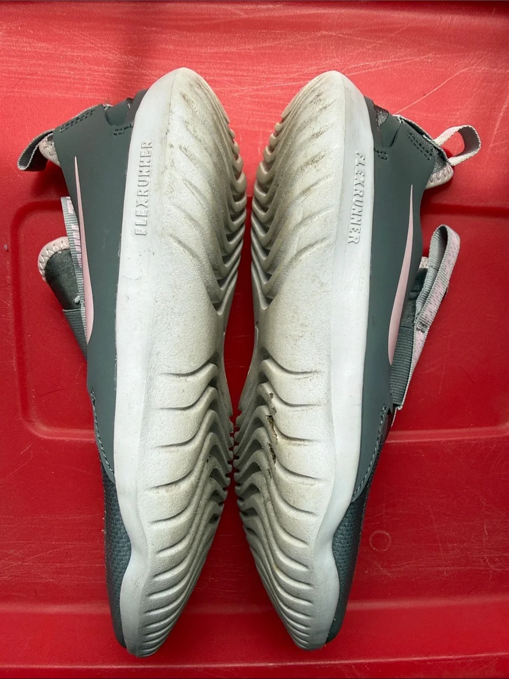 Nike Gray and Pink Slip-On Athletic Sneakers, Size US 6Y - Picture 6 of 7